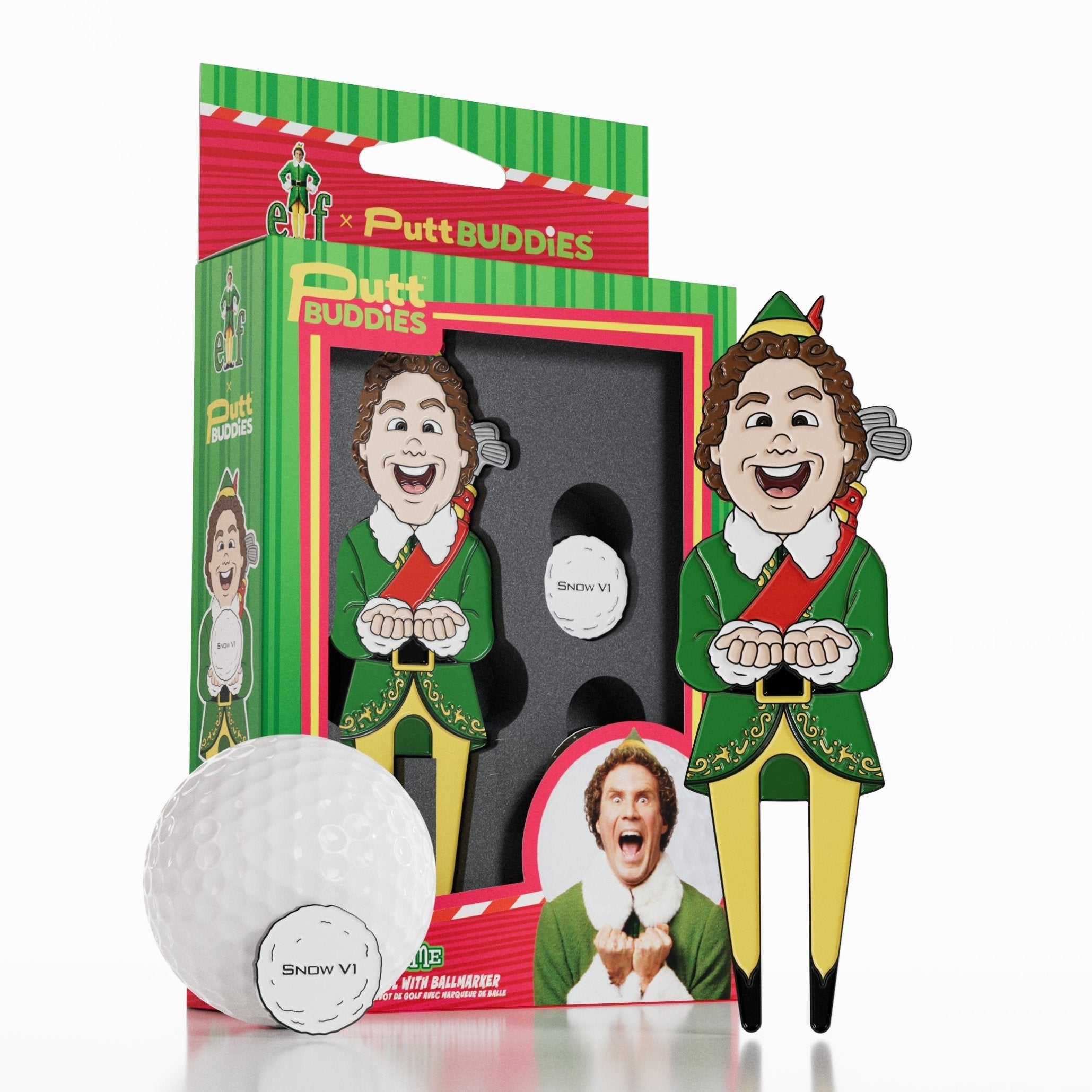 ELF x PuttBuddies - Buddy the Elf divot tool w/ SnowV1 Ball Marker