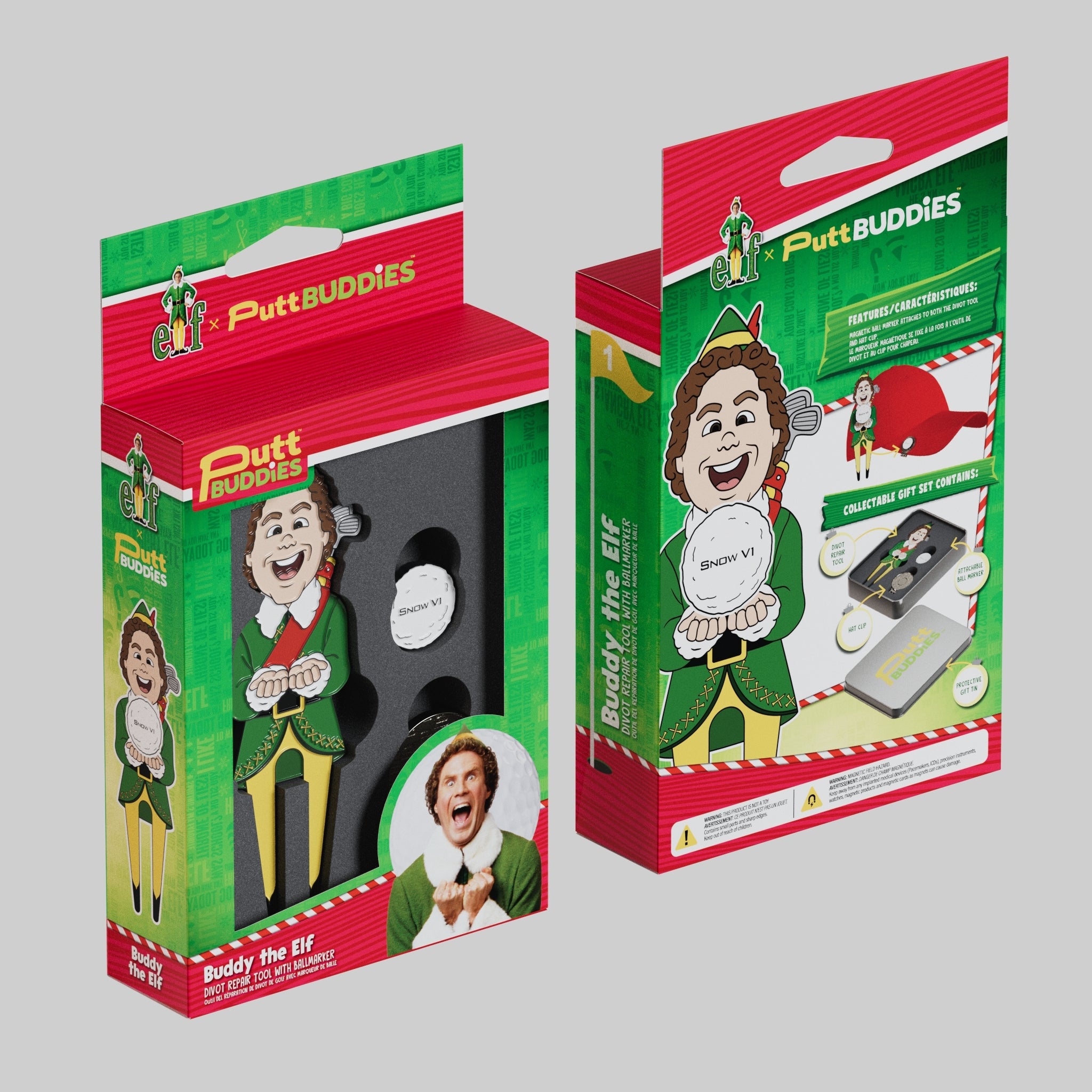 ELF x PuttBuddies - Buddy the Elf divot tool w/ SnowV1 Ball Marker