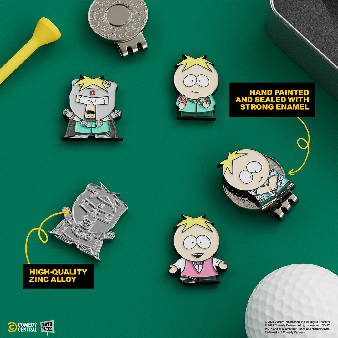 Butters - 4 Piece Ball Marker Set w/ hat clip