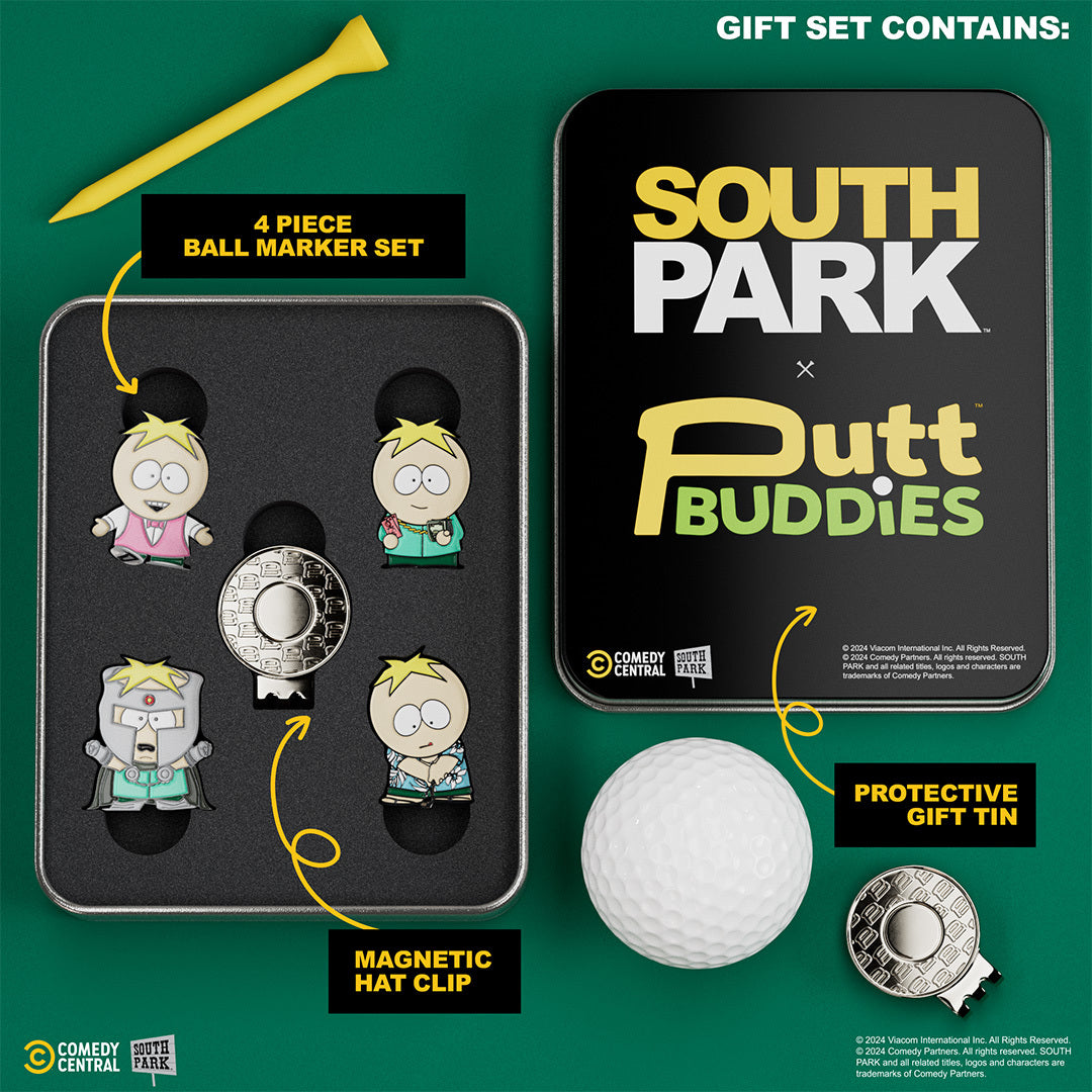 Butters - 4 Piece Ball Marker Set w/ hat clip