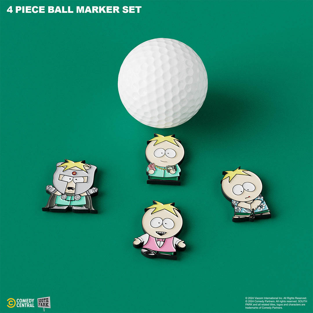 Butters - 4 Piece Ball Marker Set w/ hat clip