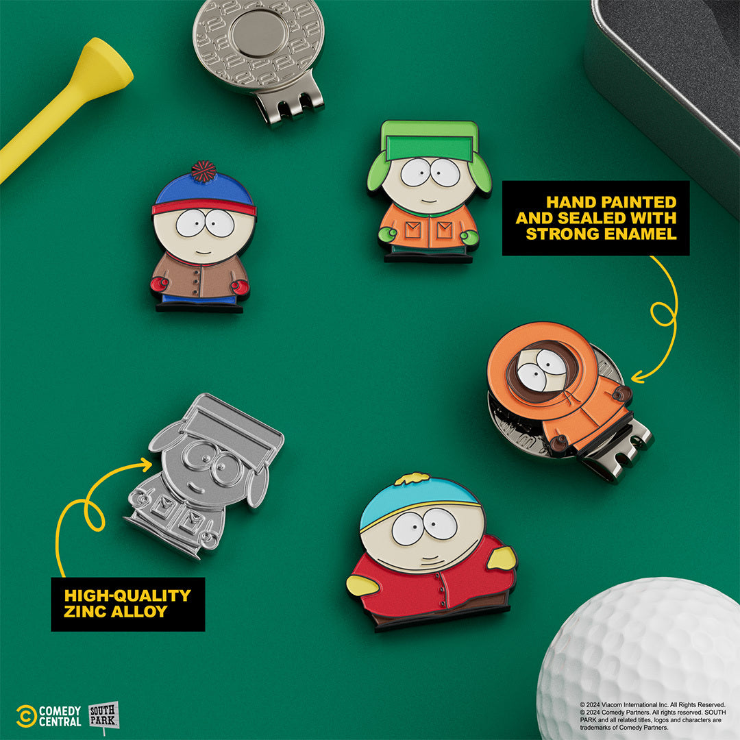 Classic South Park - 4 Piece Ball Marker Set w/ hat clip (Stan, Kyle, Kenny, Cartman)