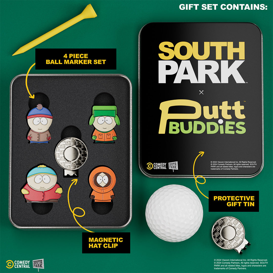 Classic South Park - 4 Piece Ball Marker Set w/ hat clip (Stan, Kyle, Kenny, Cartman)