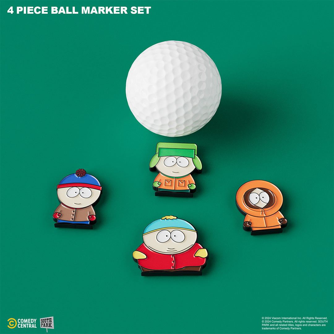 Classic South Park - 4 Piece Ball Marker Set w/ hat clip (Stan, Kyle, Kenny, Cartman)