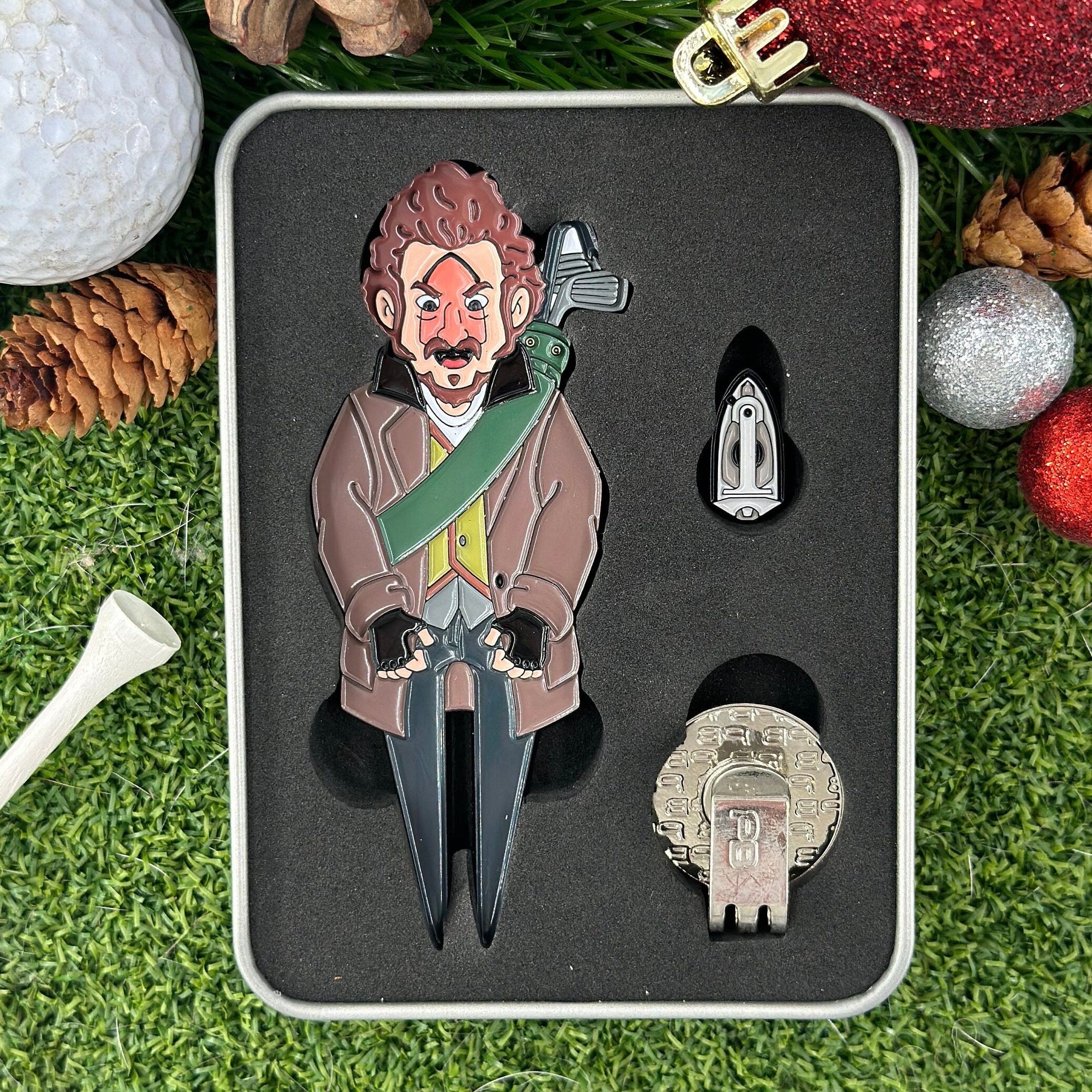 PuttBuddies™ - Holiday Edition: Home Along Ball Marker and Divot Tool Gift Set, Christmas Golf Gift, Unique Golf Accessories