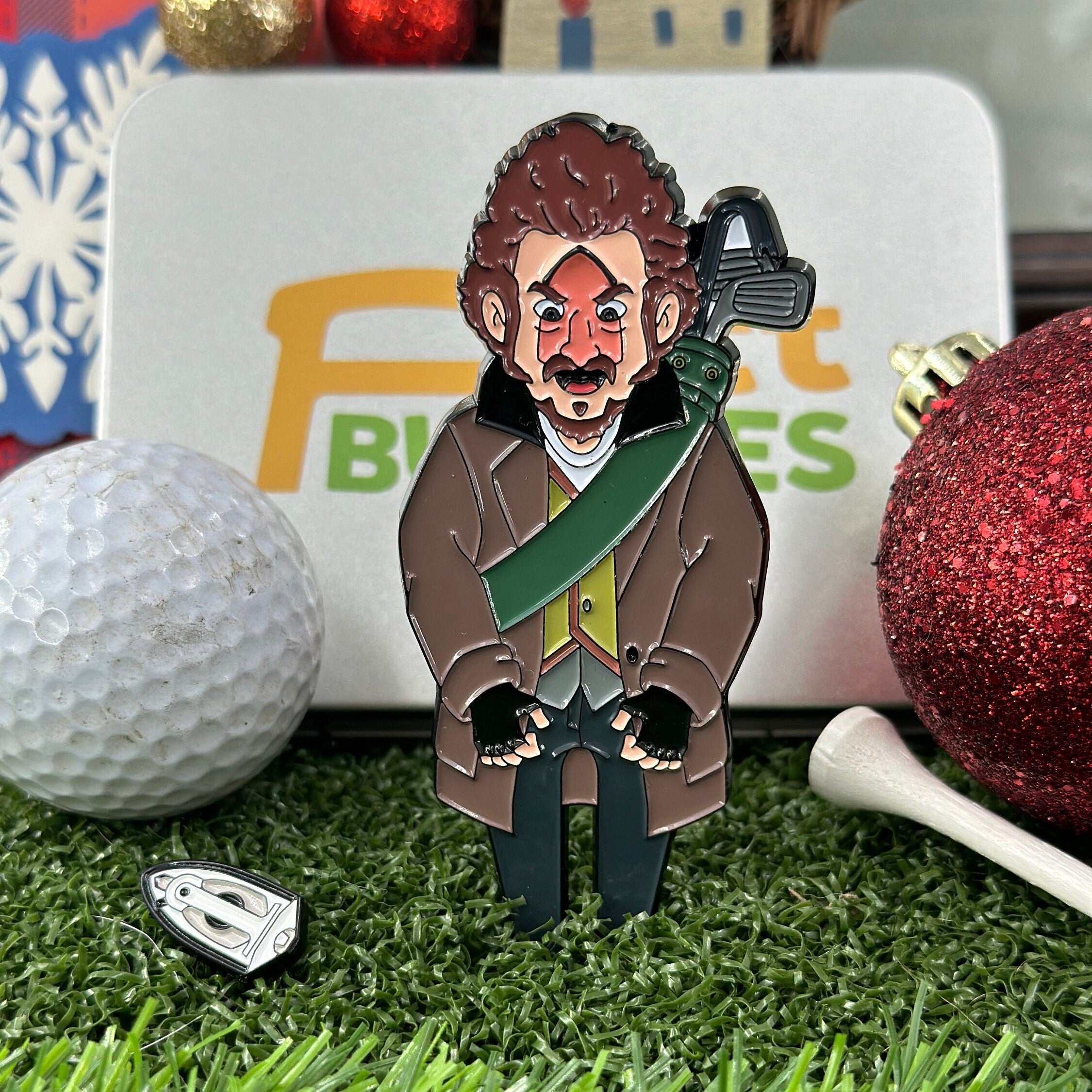 PuttBuddies™ - Holiday Edition: Home Along Ball Marker and Divot Tool Gift Set, Christmas Golf Gift, Unique Golf Accessories